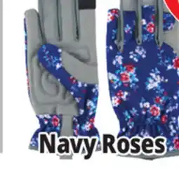 Ocean State Job Lot Premium Synthetic Leather Padded Palm Gloves Navy Roses offer