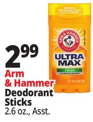 Ocean State Job Lot Arm & Hammer Deodorant Sticks offer