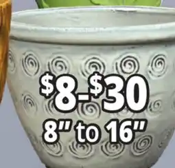 Ocean State Job Lot 8 to 16 Outdoor Glazed Ceramic Planters offer