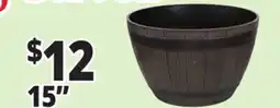Ocean State Job Lot Whiskey Barrel Resin Planter 15 offer