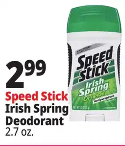 Ocean State Job Lot Speed Stick Irish Spring Deodorant offer