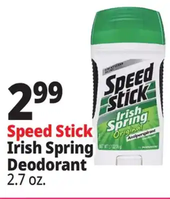 Ocean State Job Lot Speed Stick Irish Spring Deodorant offer