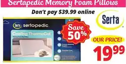 Ocean State Job Lot Sertapedic Memory Foam Pillows offer
