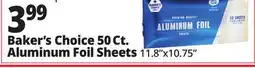 Ocean State Job Lot Baker's Choice 50 Ct. Aluminum Foil Sheets offer