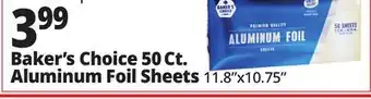 Ocean State Job Lot Baker's Choice 50 Ct. Aluminum Foil Sheets offer