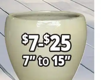 Ocean State Job Lot 7 to 15 Outdoor Glazed Ceramic Planters offer