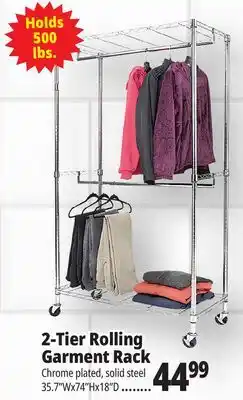 Ocean State Job Lot 2-Tier Rolling Garment Rack offer
