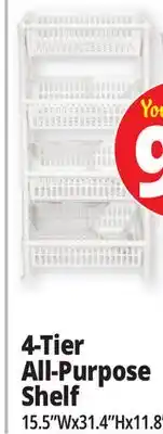 Ocean State Job Lot 4-Tier All-Purpose Shelf offer