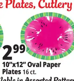 Ocean State Job Lot 10x12 Oval Paper Plates offer