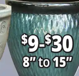 Ocean State Job Lot 8 to 15 Outdoor Glazed Ceramic Planters offer
