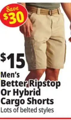Ocean State Job Lot Men's Better Ripstop Or Hybrid Cargo Shorts offer