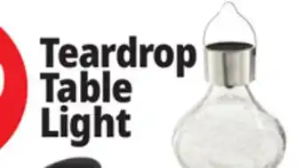 Ocean State Job Lot Outdoor Living Accents Solar Glass Teardrop LED Table Top Light offer