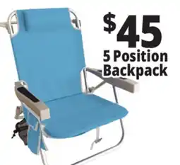 Ocean State Job Lot 5 Position Backpack Beach Chair offer