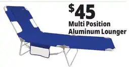 Ocean State Job Lot Multi Position Aluminum Lounger offer