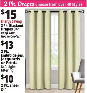 Ocean State Job Lot Drapes offer