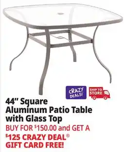 Ocean State Job Lot 44 Square Aluminum Patio Table with Glass Top offer