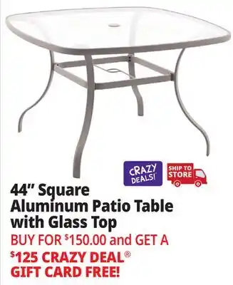 Ocean State Job Lot 44 Square Aluminum Patio Table with Glass Top offer