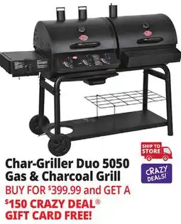 Ocean State Job Lot Char-Griller Duo 5050 Gas & Charcoal Grill Black offer