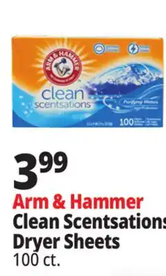 Ocean State Job Lot Arm & Hammer Clean Scentsations Purifying Waters Scented Fabric Softener Sheets 100 Count offer