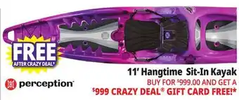 Ocean State Job Lot Perception Hangtime 11.0 Recreational Kayak offer
