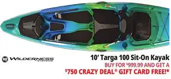 Ocean State Job Lot Wilderness Systems Targa 100 Sit-On-Top Recreational Kayak offer