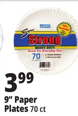 Ocean State Job Lot Aspen Super Strong Heavy-Duty 9 Paper Plates 70 Count offer