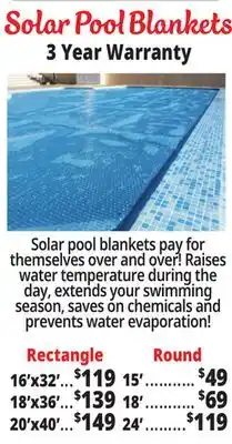 Ocean State Job Lot Solar Pool Blankets offer