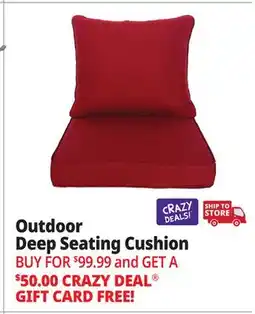 Ocean State Job Lot Outdoor Deep Seat Patio Cushion with 3M Scotchgard Red offer
