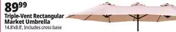 Ocean State Job Lot Triple-Vent Rectangular Market Umbrella offer