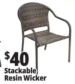Ocean State Job Lot Outdoor Living Accents Resin Wicker Stacking Chair offer