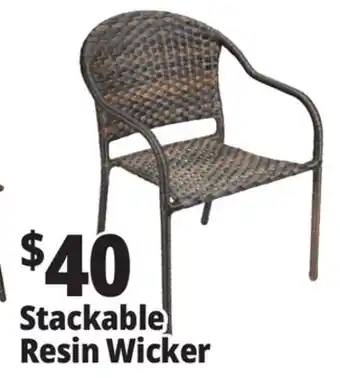 Ocean State Job Lot Outdoor Living Accents Resin Wicker Stacking Chair offer