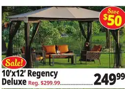Ocean State Job Lot Regency II 10' x 12' Gazebo with Netting Brown offer