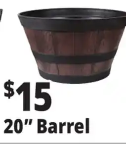 Ocean State Job Lot Whiskey Barrel Resin Planter 20 offer