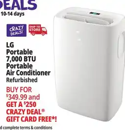 Ocean State Job Lot LG 7 000 BTU Portable Air Conditioner with Dehumidifier (Factory Refurbished) offer