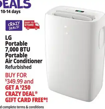 Ocean State Job Lot LG 7 000 BTU Portable Air Conditioner with Dehumidifier (Factory Refurbished) offer
