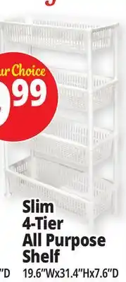 Ocean State Job Lot Nest Accents All Purpose 4-Tier Plastic Shelving 31.4 offer