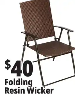 Ocean State Job Lot Resin Wicker Folding Chair offer