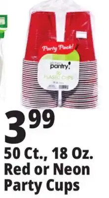 Ocean State Job Lot Kitchen Pantry Red Plastic Cups 50 Count offer