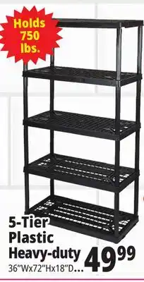 Ocean State Job Lot Maxit 5-Tier Heavy-Duty Plastic Shelving Unit offer