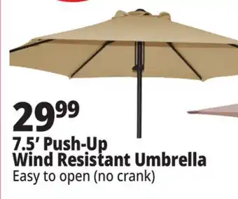 Ocean State Job Lot 7.5' Wind Resistant Steel Patio Umbrella with Push Lift offer