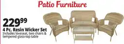 Ocean State Job Lot 4 Piece Resin Wicker Patio Set offer