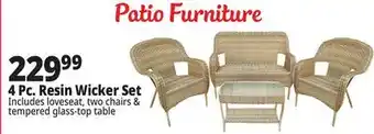 Ocean State Job Lot 4 Piece Resin Wicker Patio Set offer