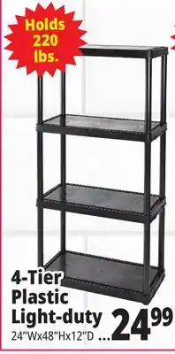 Ocean State Job Lot Maxit 4-Tier Plastic Shelving Unit 48 offer