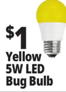 Ocean State Job Lot Yellow 5W LED Bug Bulb offer