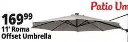 Ocean State Job Lot 11' Roma Offset Patio Umbrella with Solar LED Lights Beige offer