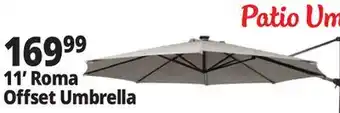 Ocean State Job Lot 11' Roma Offset Patio Umbrella with Solar LED Lights Beige offer