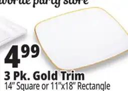 Ocean State Job Lot Smith & Callahan Premium Plastic 14 Gold Rim Square Platter 3 Count offer