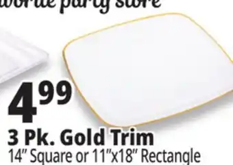 Ocean State Job Lot Smith & Callahan Premium Plastic 14 Gold Rim Square Platter 3 Count offer