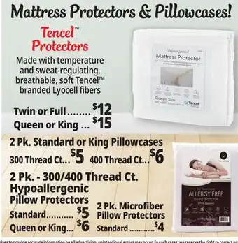 Ocean State Job Lot Pillow & Mattress Protectors offer