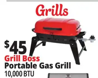 Ocean State Job Lot Grill Boss Portable Propane Grill with Folding Legs 10 000 BTU offer